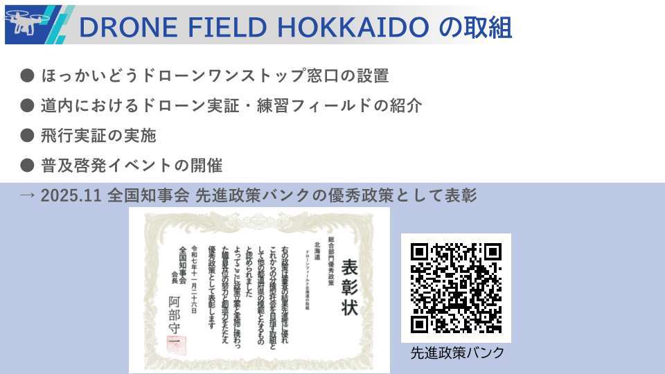 DRONE FIELD HOKKAIDO の取組